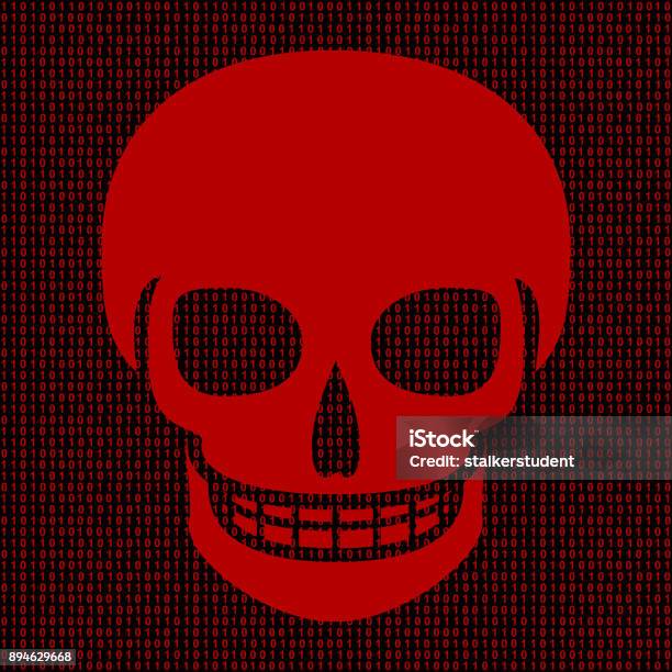 Red Hacking Pattern Hacking System Abstract Luminous Skull Of Red Color From Programming ...