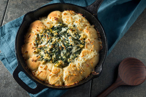 istock Homemade Skillet Bread with Artichoke Dip 894635206