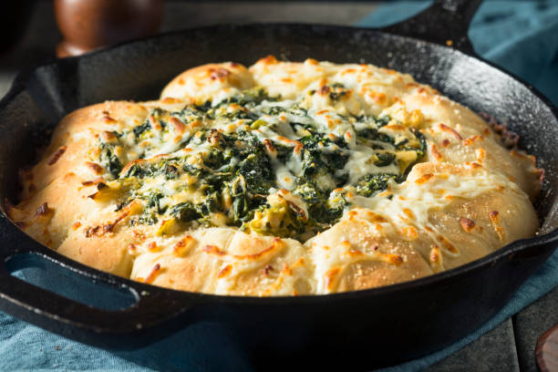 istock Homemade Skillet Bread with Artichoke Dip 894635388
