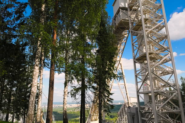 istock Metal structures of a large ski jumping 894644500