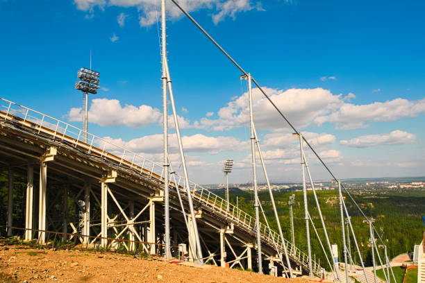 istock Metal structures of a large ski jumping 894644516