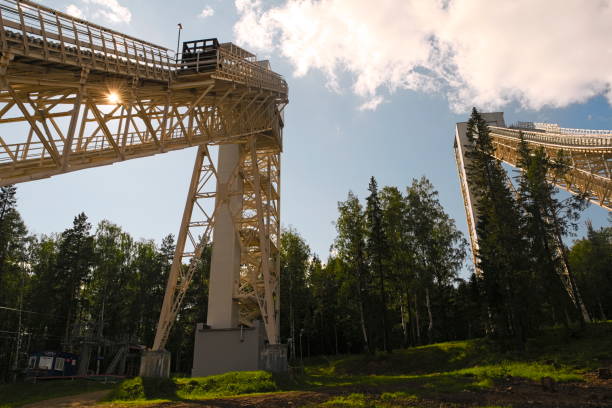 istock Metal structures of a large ski jumping 894644544