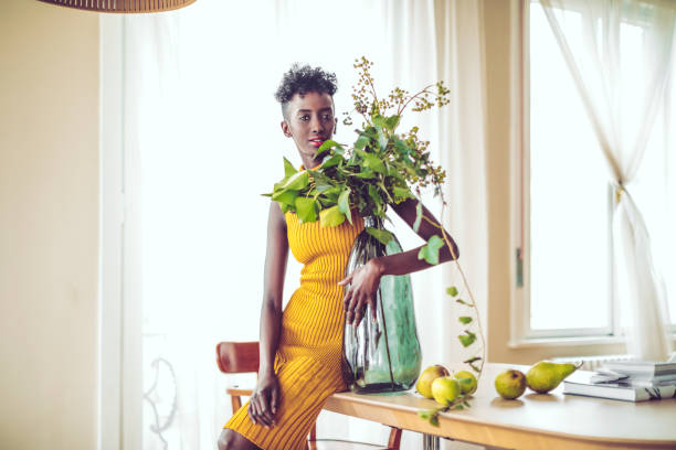 Young woman at home