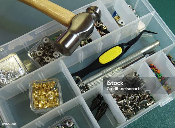 Scrapbooking Supplies Stock Photo - Download Image Now - Ball Peen Hammer, Color Image, Embellishment