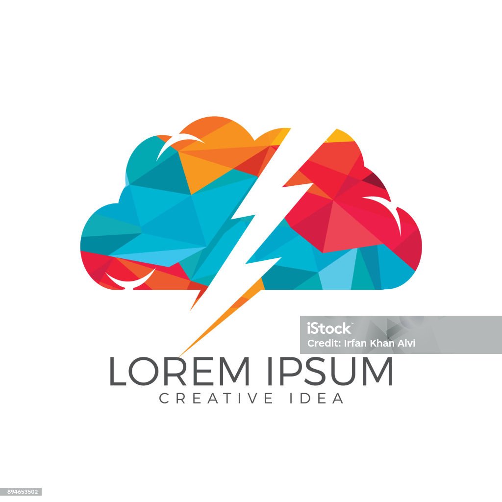 Thundercloud Vector Thunder And Cloud Vector Design Stock Illustration - Download Image Now ...