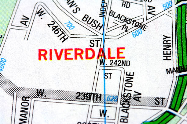 mapa de riverdale - riverdale the bronx fotografías e imágenes de stock