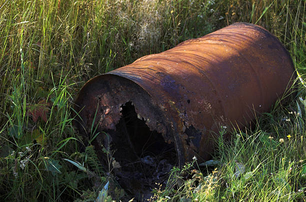 rusty barrel stock photo