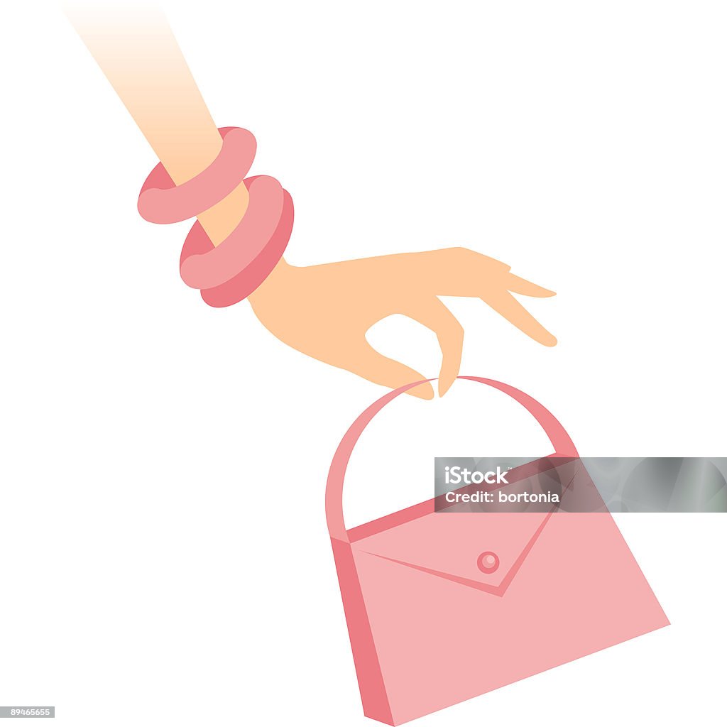 Main tenant adorable sac à main rose - Illustration de Sac à main libre de droits