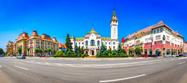 Targu-Mures, Romania, Europe. Street view of the Administrative Targu-Mures, Romania, Europe. Street view of the Administrative palace and the Culture palace, landmark bucharest people stock pictures, royalty-free photos & images