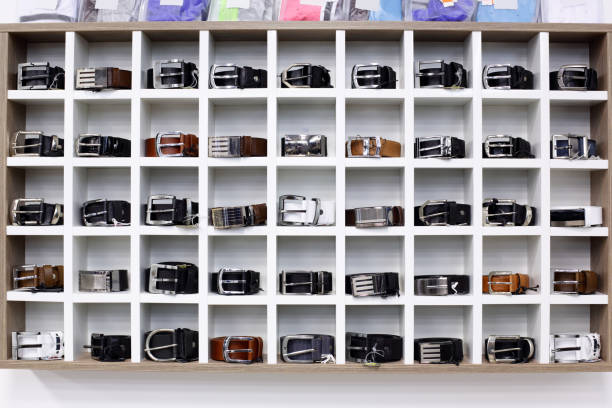 istock brand new interior of belt store 894662478