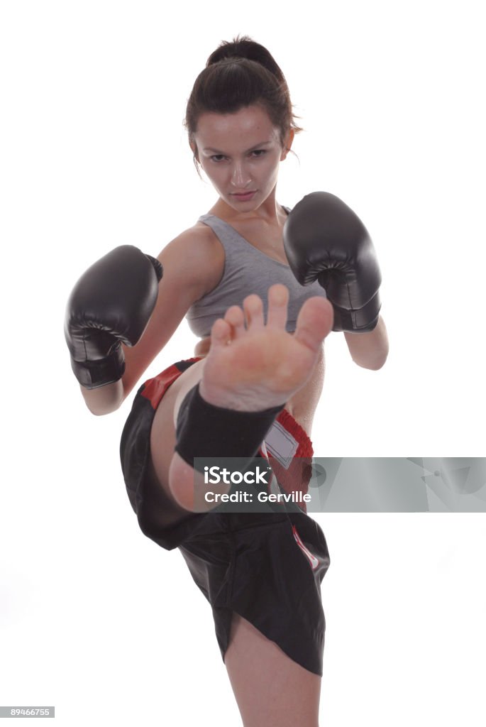 kick boxe tailandês frente - Foto de stock de Arte royalty-free