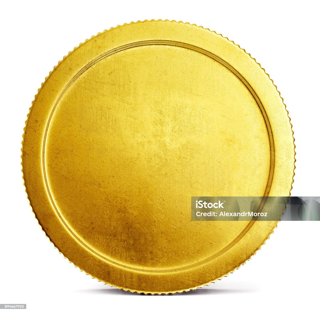 coin gold coin sign isolated on a white backgrond. 3d illustration Gold - Metal Stock Photo