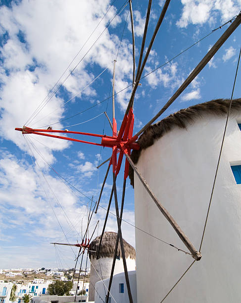 istock White stucco windmills in Mykonos 89466813