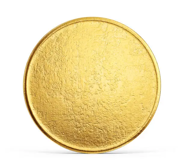 old golden coin isolated on a white backgrond. 3d illustration