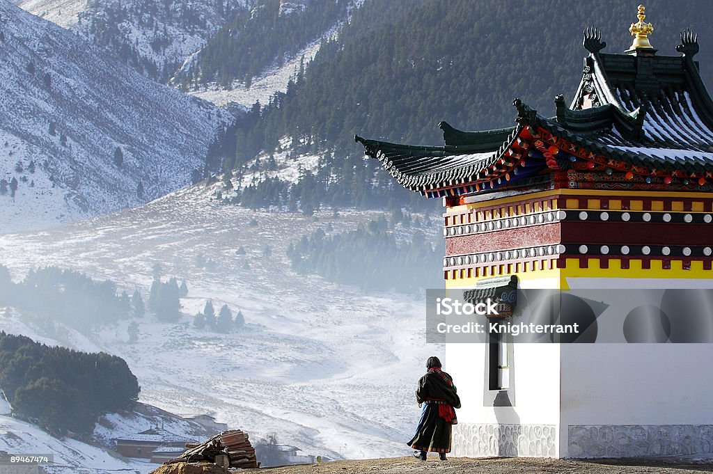Modlitwa i Temple - Zbiór zdjęć royalty-free (Tybet)