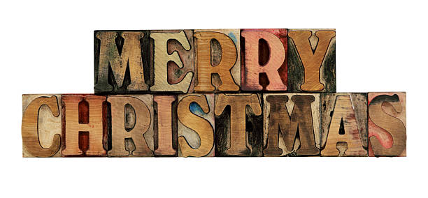 istock Merry Christmas in letterpress wood type 89468503