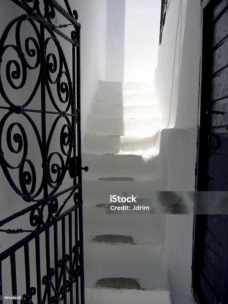 Schritte in Santorin, Griechenland. - Lizenzfrei Wohngebäude-Innenansicht Stock-Foto