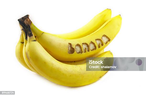 Photo libre de droit de Nommé La Banane banque d'images et plus d'images libres de droit de Aliment - Aliment, Banane - Fruit exotique, Blanc