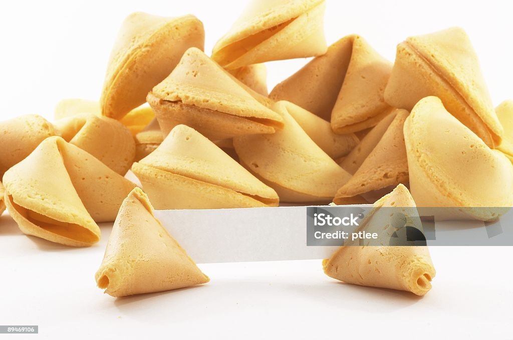 Chinese fortune cookies with white blank paper  American Culture Stock Photo