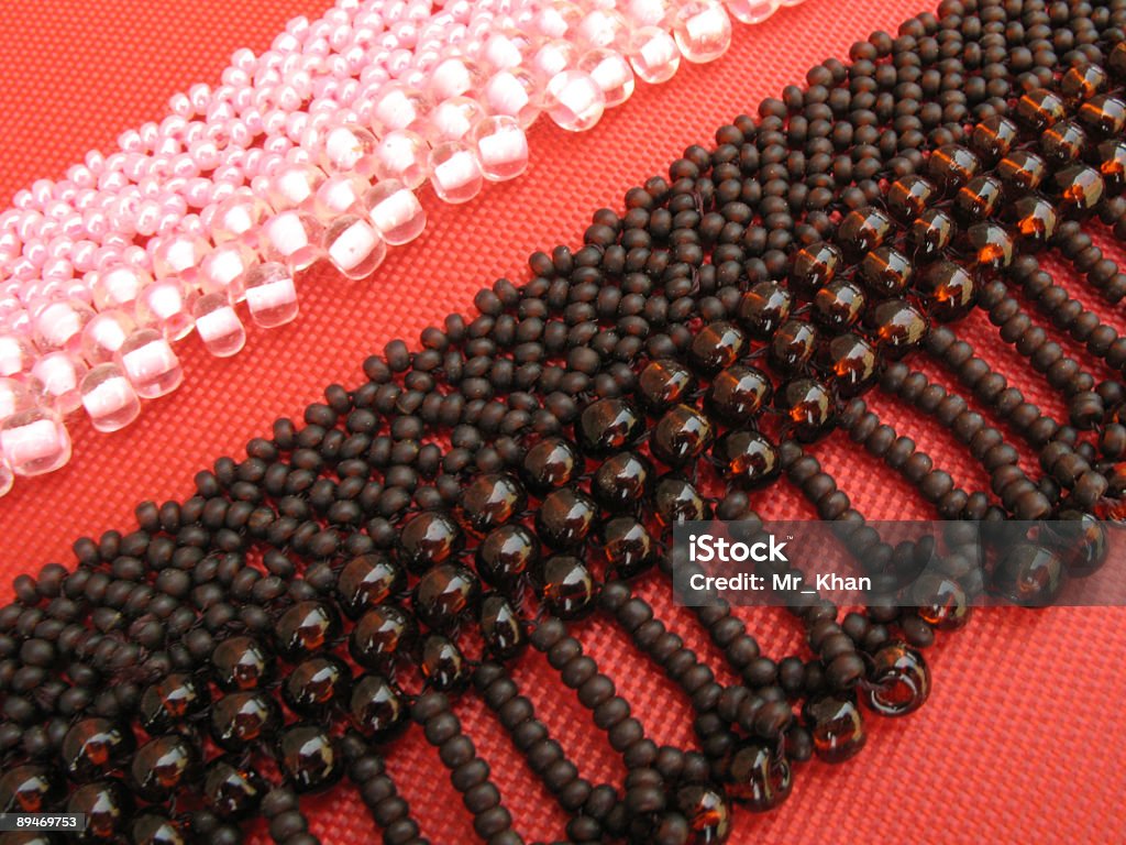 Necklace Brown and white beads necklace Adult Stock Photo