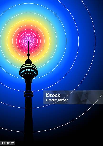 Communication Tower Stock Illustration - Download Image Now - Audio Equipment, Broadcasting, Color Image