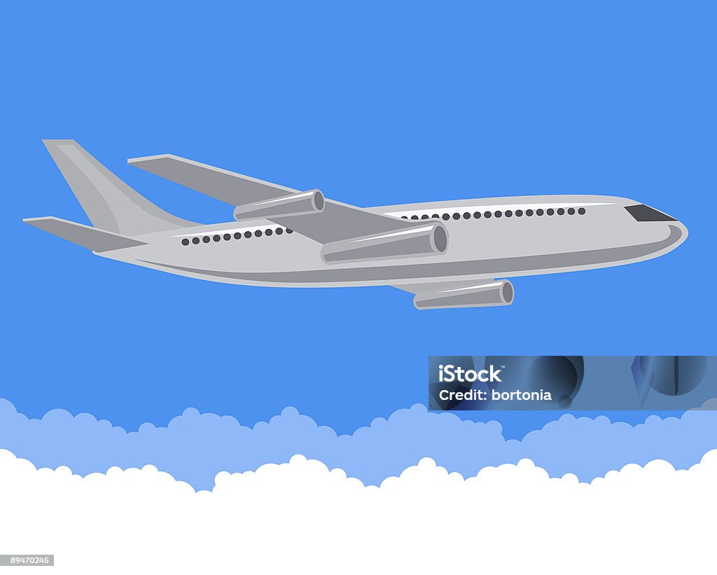 Avión de nubes - Ilustración de stock de Avión libre de derechos