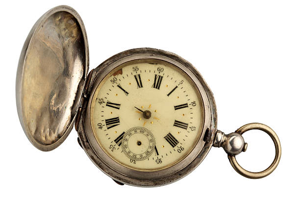 Vintage pocket watch (with path)  broken pocket watch stock pictures, royalty-free photos & images