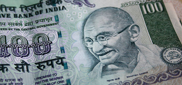 One Hundred Indian Rupees stock photo