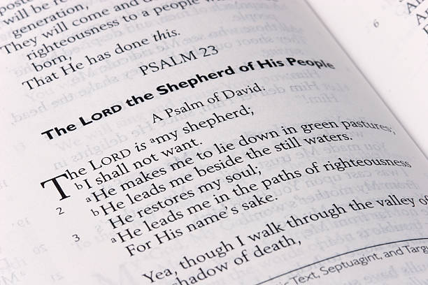 scripture salmo 23 - psalms foto e immagini stock