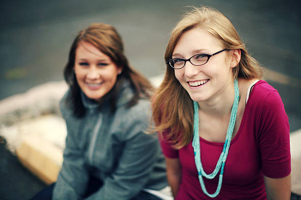 istock Young Friends Smiling in a Parking Lot 89471036