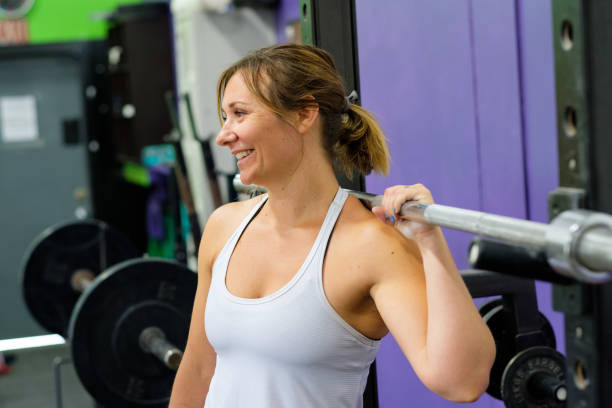 Female at Fitness Gym stock photo