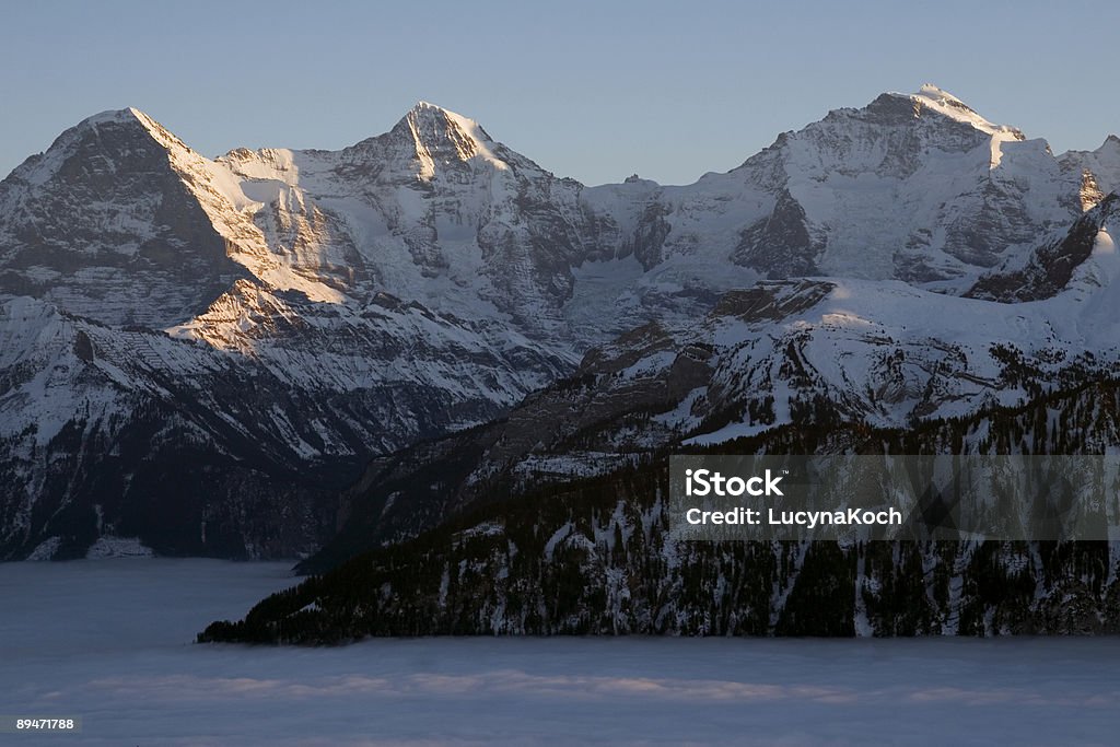 Eiger, Moench, Jungfrau. - Foto de stock de Jungfrau libre de derechos