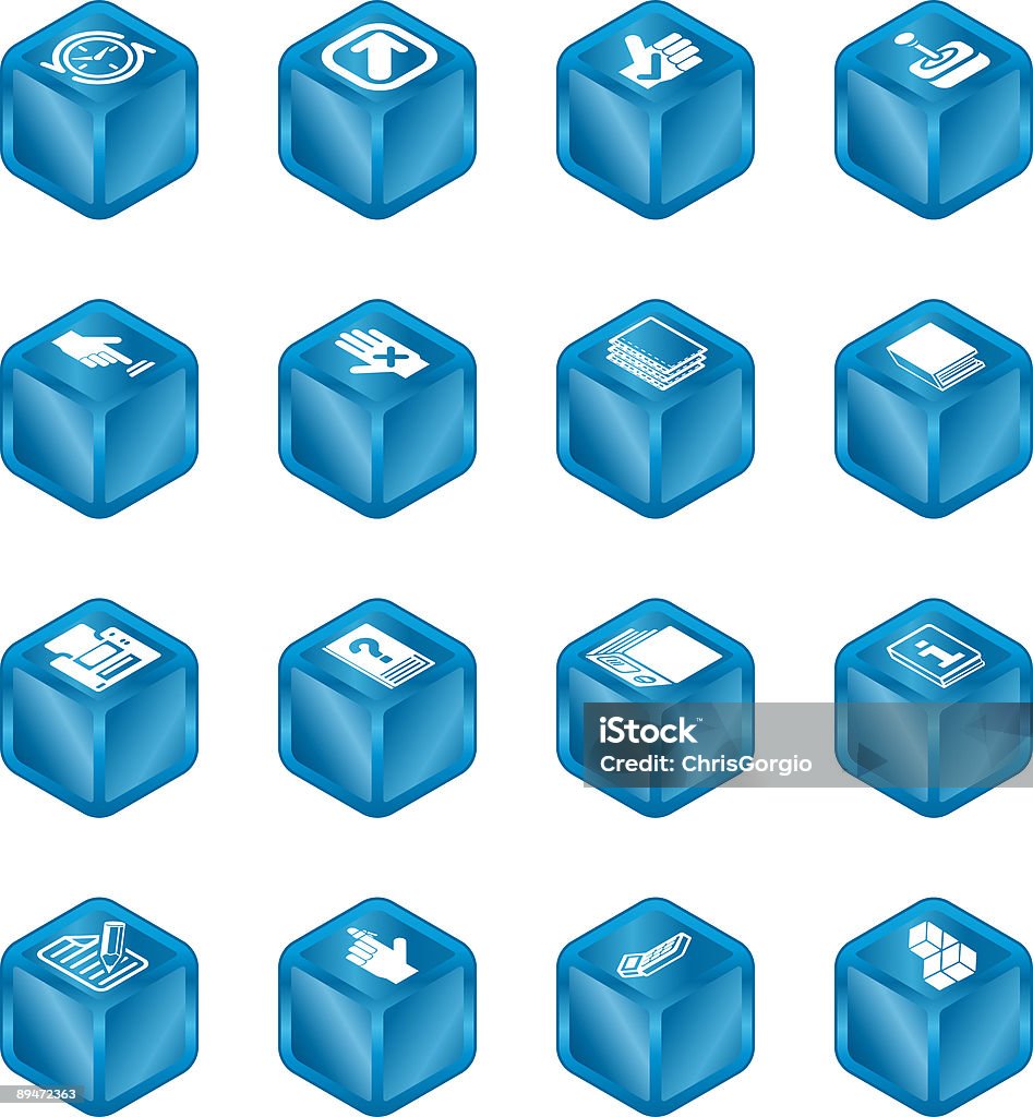 Приложения значок серии набор Cube - Стоковые иллюстрации Архивная папка роялти-фри