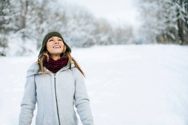 istock Woman enjoying snow day 894729980