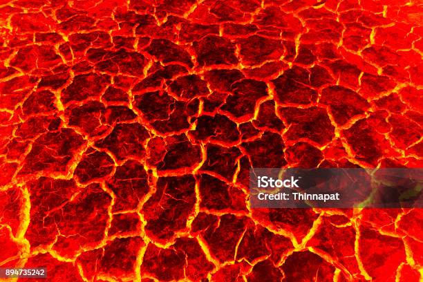 Red Lava Texture Background Stock Photo - Download Image Now - Active Volcano, Bedrock, Burning