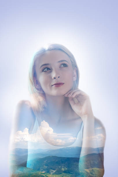 istock Happy pleasant woman dreaming 894738450