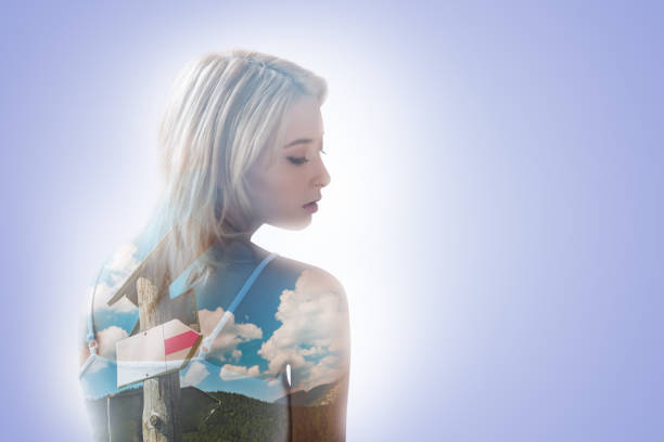 istock Good looking pretty woman closing her eyes 894738688