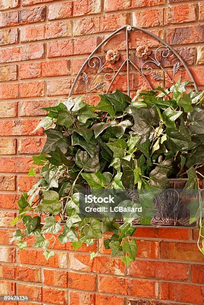 Ivy Planta Flor De Seda En Un Decorativo Cobre Planter Marrón Foto de stock y más banco de imágenes de Aire libre
