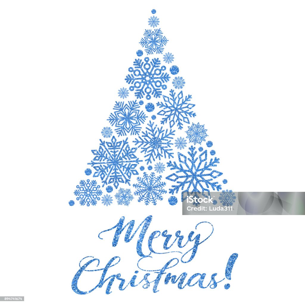 Vetores de Cartão Com Texto Azul Brilhante E Árvore De Natal Abstrata Sobre  Um Fundo Branco e mais imagens de 2015 - iStock