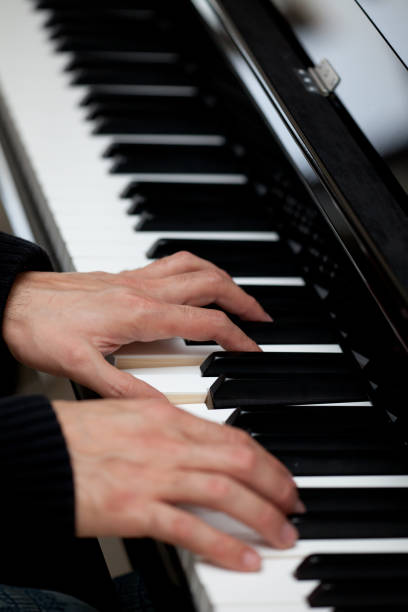 istock Piano keys with human hand 894746114