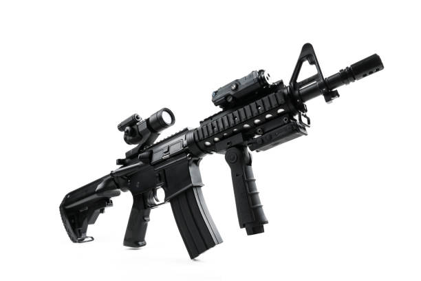 M4a1 M4, Weapon, Gun, Airsoft, White Background m40 sniper rifle stock pictures, royalty-free photos & images
