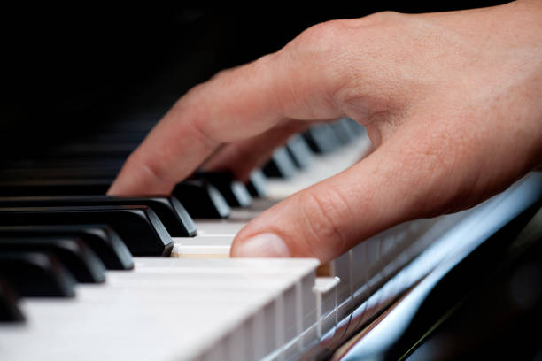 istock Piano keys with human hand 894750668