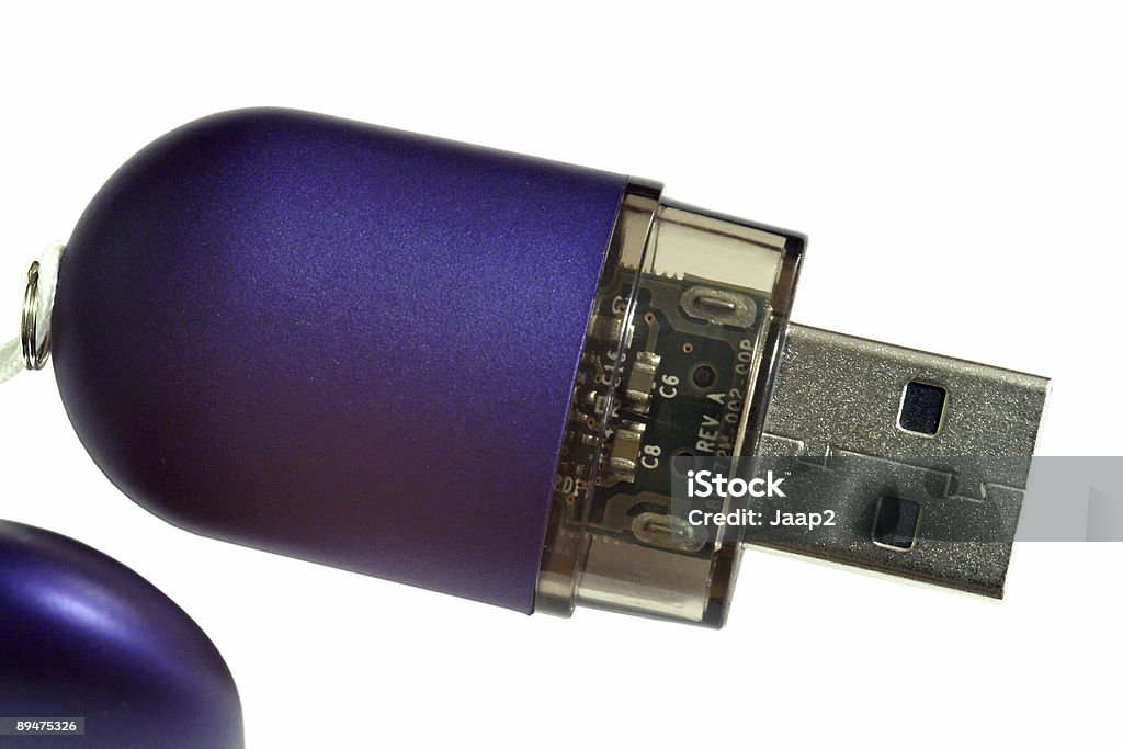 Blue Pen drive USB - Foto de stock de Azul royalty-free