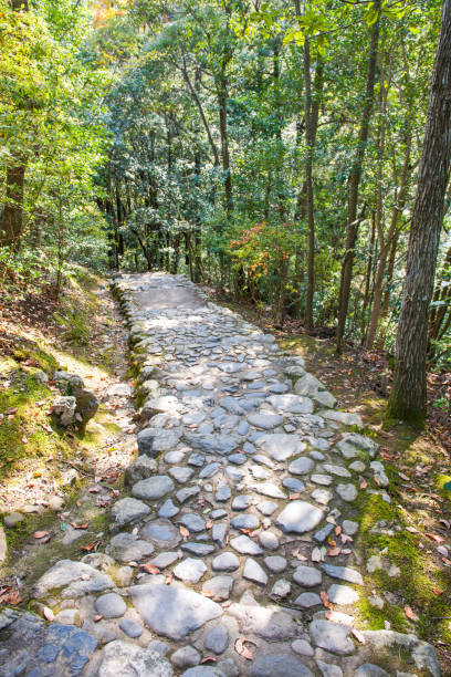 istock Stone steps leading down to the river in Arashiyama 894767220
