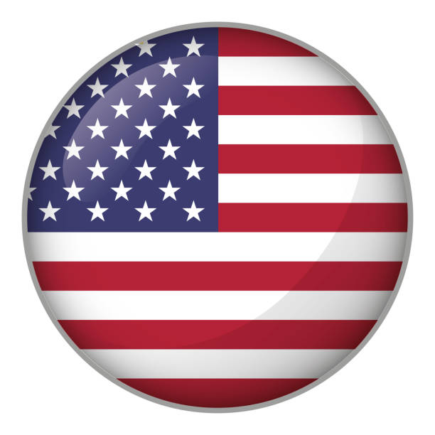 istock Icon representing round button USA flag. Ideal for catalogs of institutional materials and geography 894767412