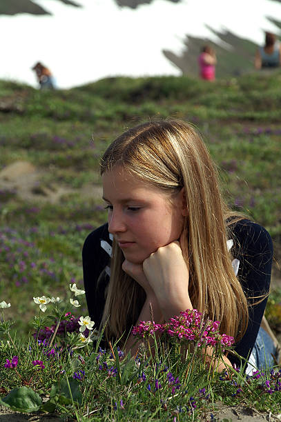 istock Girl amongst flowers. 89476994