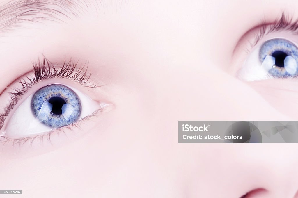woman blue eyes young woman blue eyes Adolescence Stock Photo