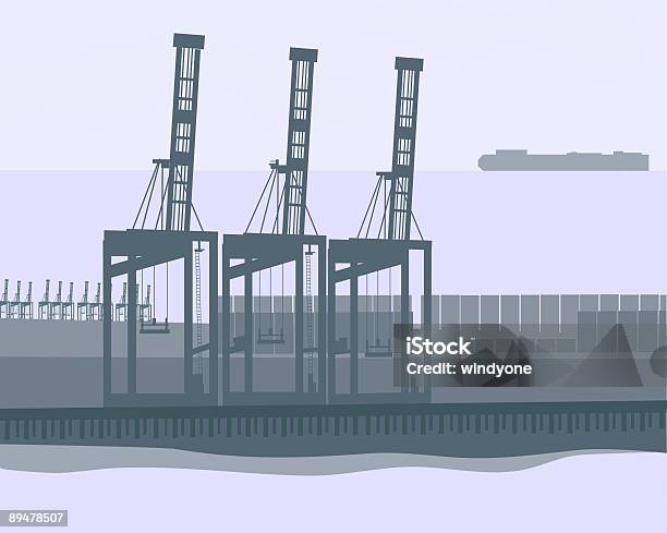 Доставка Терминала — стоковая векторная графика и другие изображения на тему Без людей - Без людей, Гавань, Горизонтальный