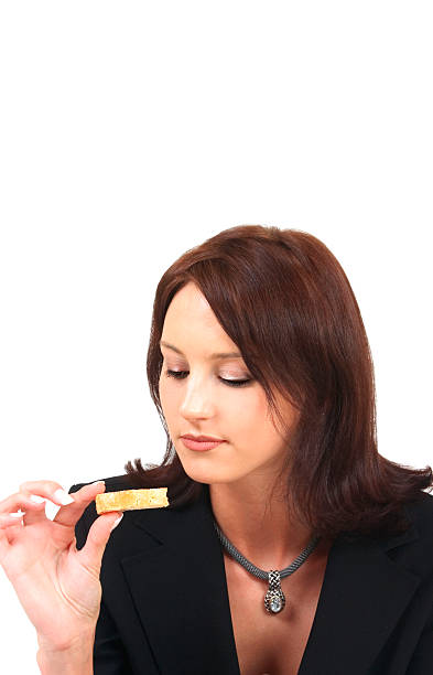 istock Young woman with a biscuit 89480065