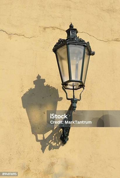 Street Lamp On Yellow Wall Prague Czech Republic Stock Photo - Download Image Now - Capital Cities, Color Image, Colors
